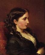 Franz Xaver Winterhalter Study of a Girl in Profile oil painting